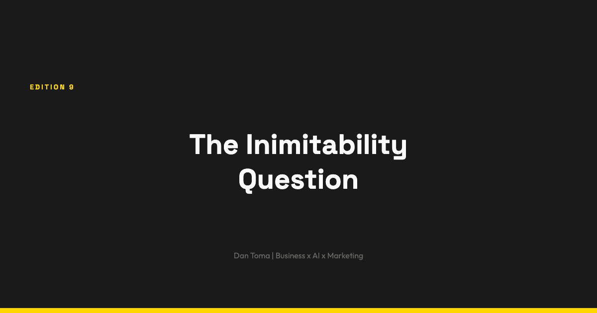 The Weekly Vibe #9: The Inimitability Question